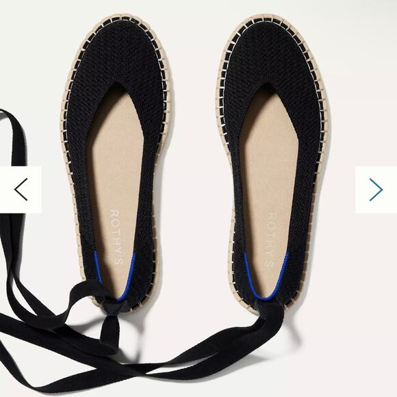 Rothy's The Espadrille Flats Black Size Women’s 12 LIKE NEW - Picture 2 of 16